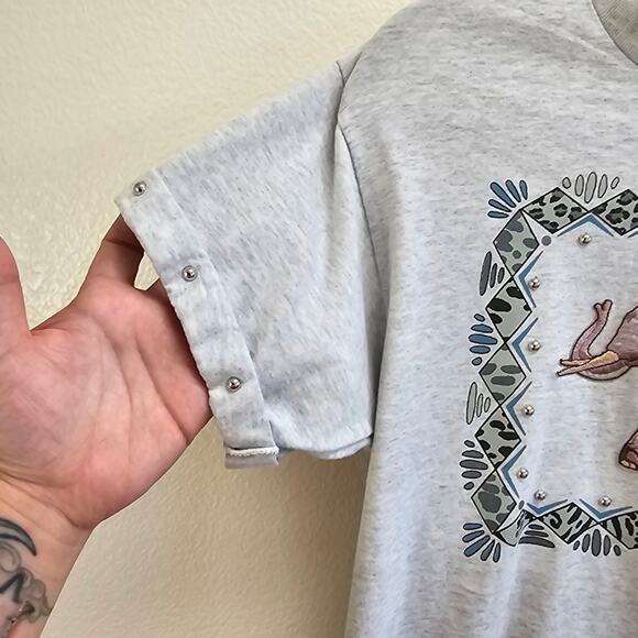 P.G.B. Vintage Elephant Graphic T-Shirt Petite Small – 90s, Animal Print, Casual - Picture 8 of 10